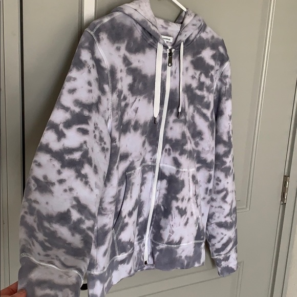NAVY/GREY TIE-DYE ZIPPER JACKET IN MEDIUM - Picture 4 of 6